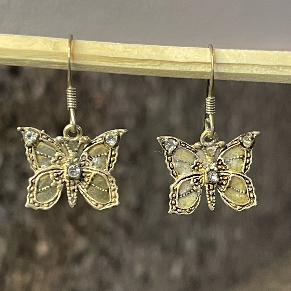 100% Sterling Silver Unique Butterfly Earrings
